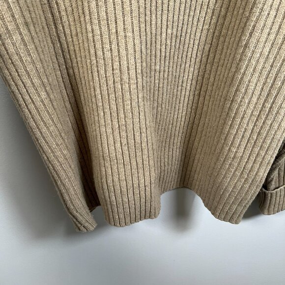 L.L. Bean Commando Merino Wool Sweater Size XL Henley Elbow Patches Brown - Picture 8 of 9